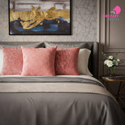 Set of 2 Dusty Pink Decorative Throw Pillow Covers for Sofa & Bed Cushions